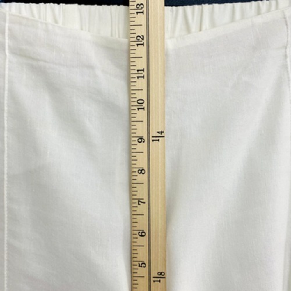 J Jill Pants Womens XL White Linen Stretch Gauze Nautical Beach Vacation - Picture 8 of 10